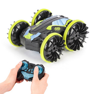 2.4G 6CH Mini Double-Sided Waterproof RC Car 360 Flip Rotate Land and Water 2 in 1 Amphibious RC Stunt Car Toys