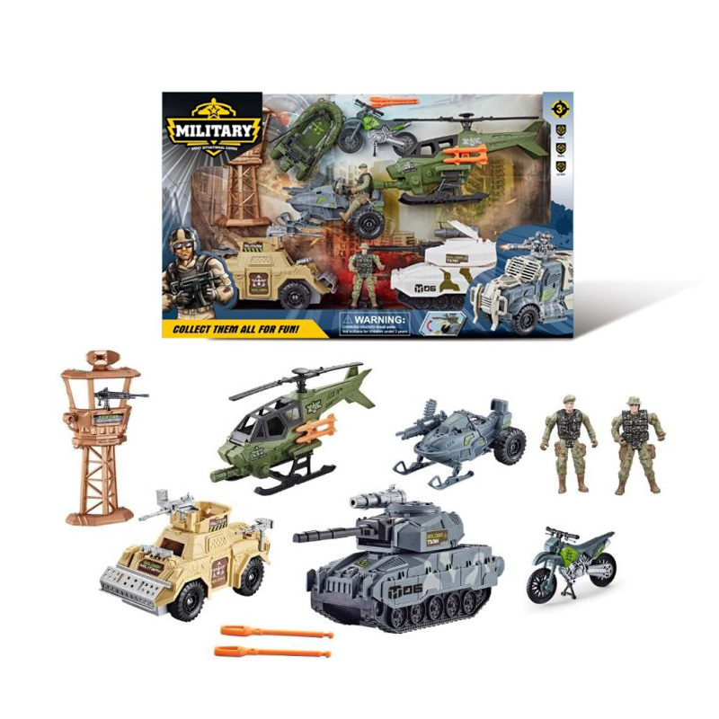 Boy's Military Toy Army Soldiers Action Figures Ejection Weapons Vehicle Figure Play Set With Light Sounds