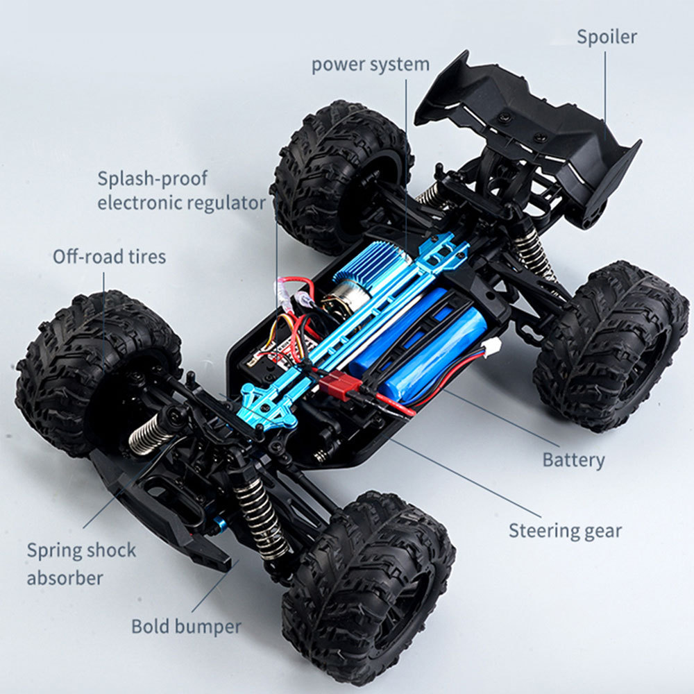 1/16 2.4G RC Racing Car Off-Road Truck Vehicle 38KM/H Remote Control High Speed RC Monster Truck For Adults