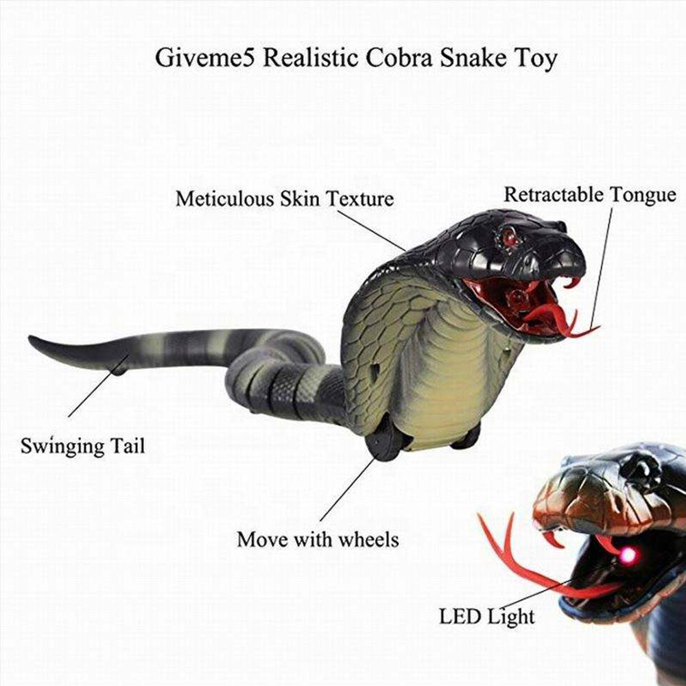 Wholesale Novelty Realistic Electronic Infrared Remote Control Animal Model Toy Cobra Snake For Halloween Gift