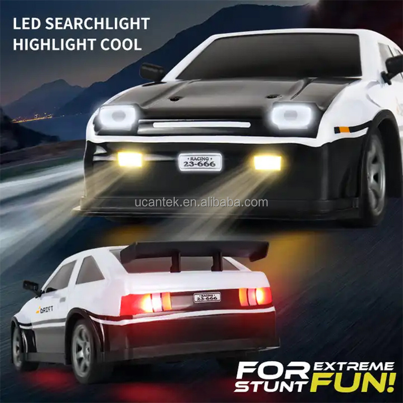 2.4G 4WD 1:16 Proportional Fast Speed Remote Control Toy RC Drift Car With Racing Tires and Lights For Kids Adults