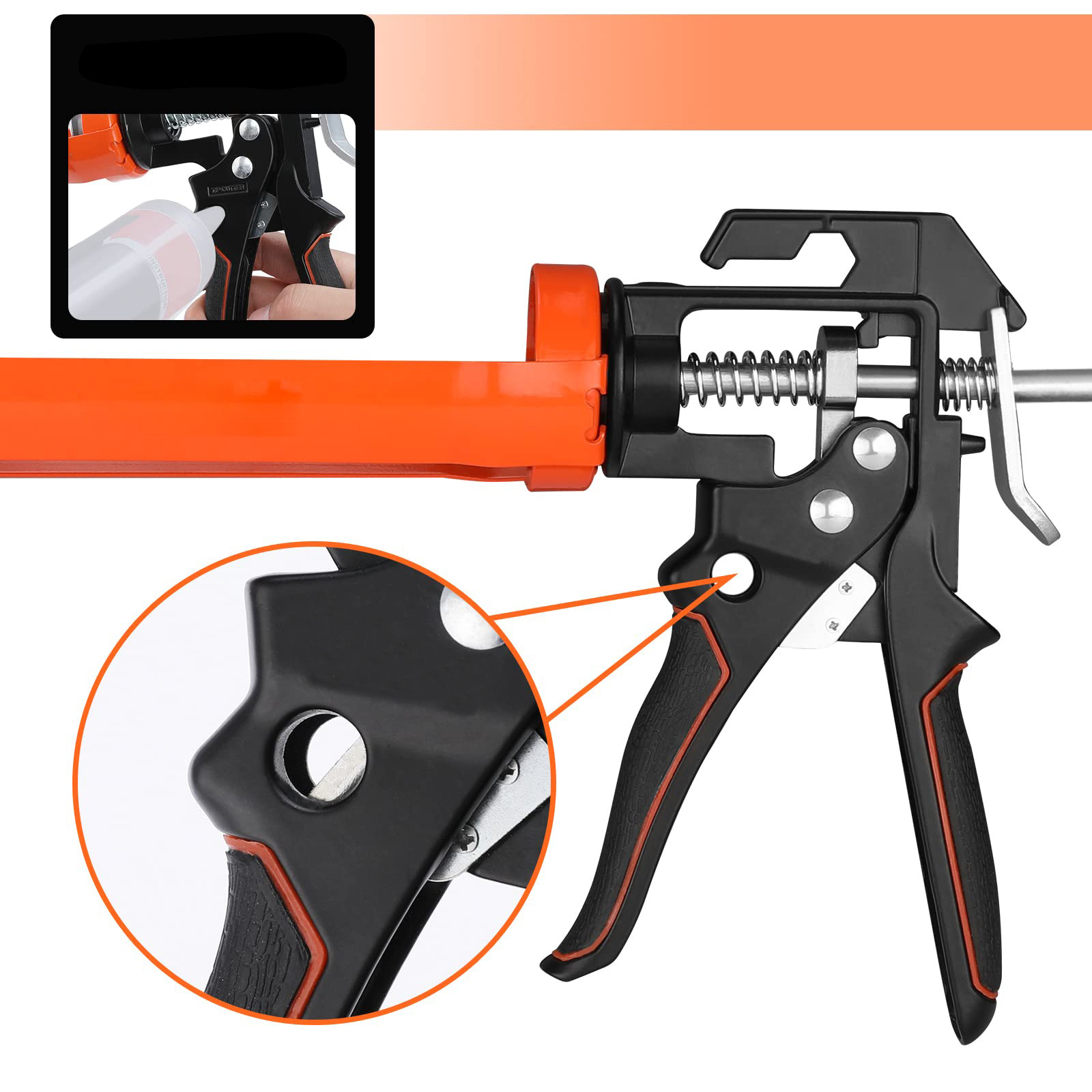 Hand Power Tool 9 Inch Iron Smooth Rod Sealant Caulk Gun Silicone Caulking Gun