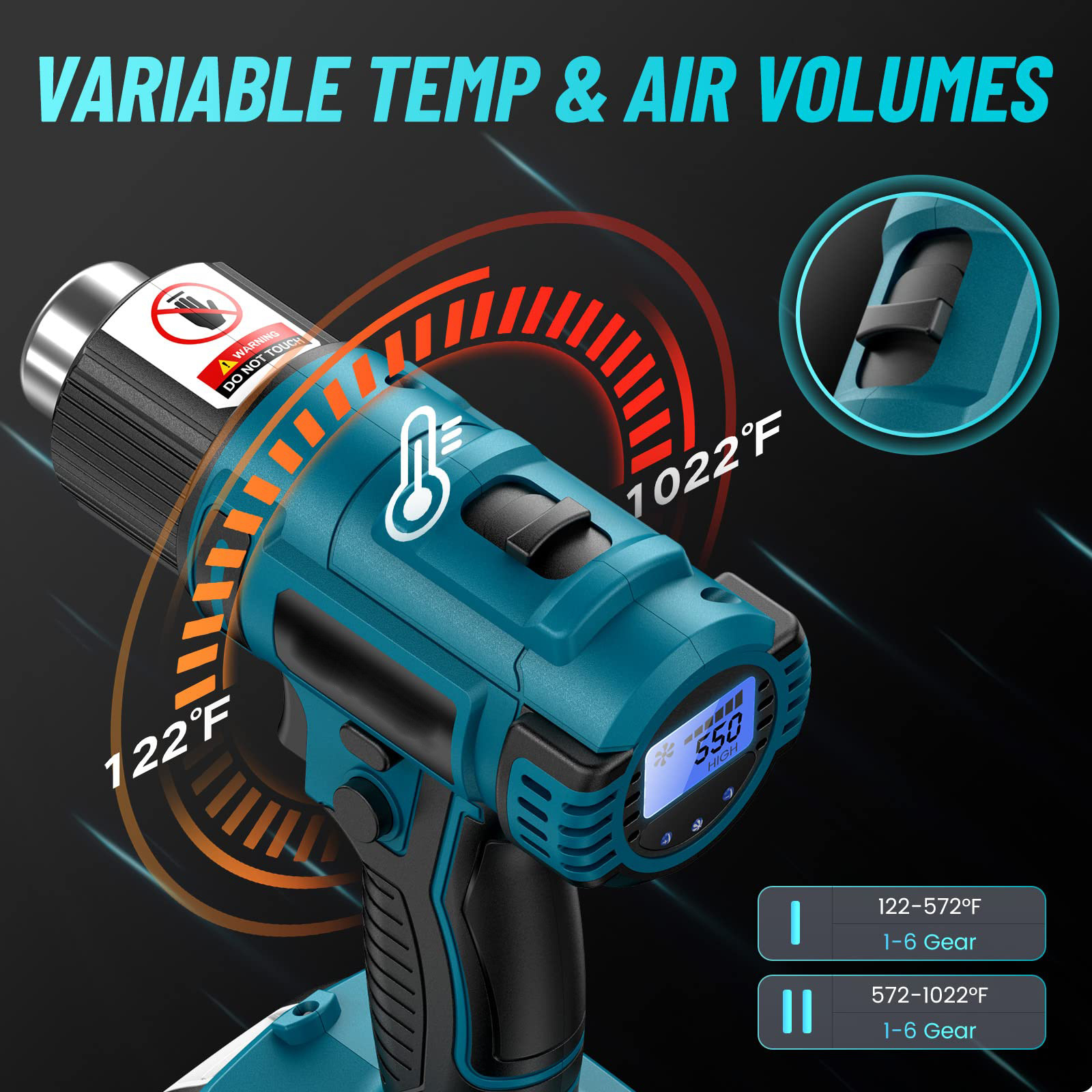 Pistola De Calor Inanlambrica Rechargeable Hot Air Gun Mini Hot Air Blower Cordless Heat Gun