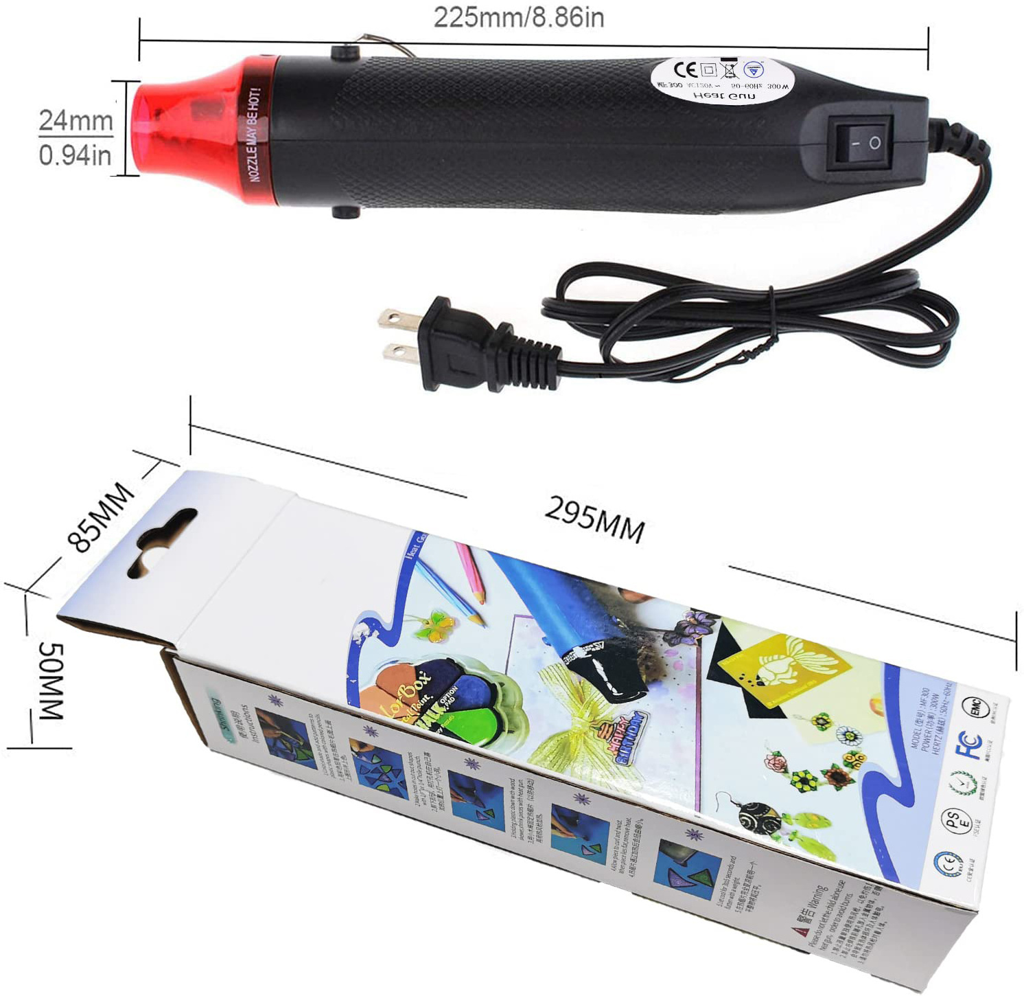 Portable Hand Embossed DIY 110v 220v Mini Shrink Hot Air Blower Mini Electric Heat Gun