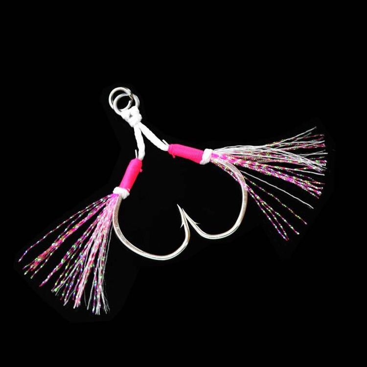 salty water anti-corrosion hook overweight leader fishing hook high-carbon steel slow jigging assist double hooks