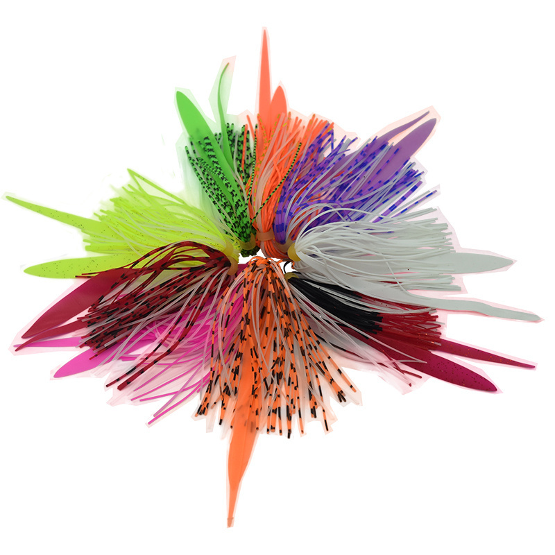 Colorful stitching silicone wire skirts fishing bait for fishing jig head , Silicone Material