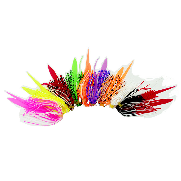 Colorful stitching silicone wire skirts fishing bait for fishing jig head , Silicone Material