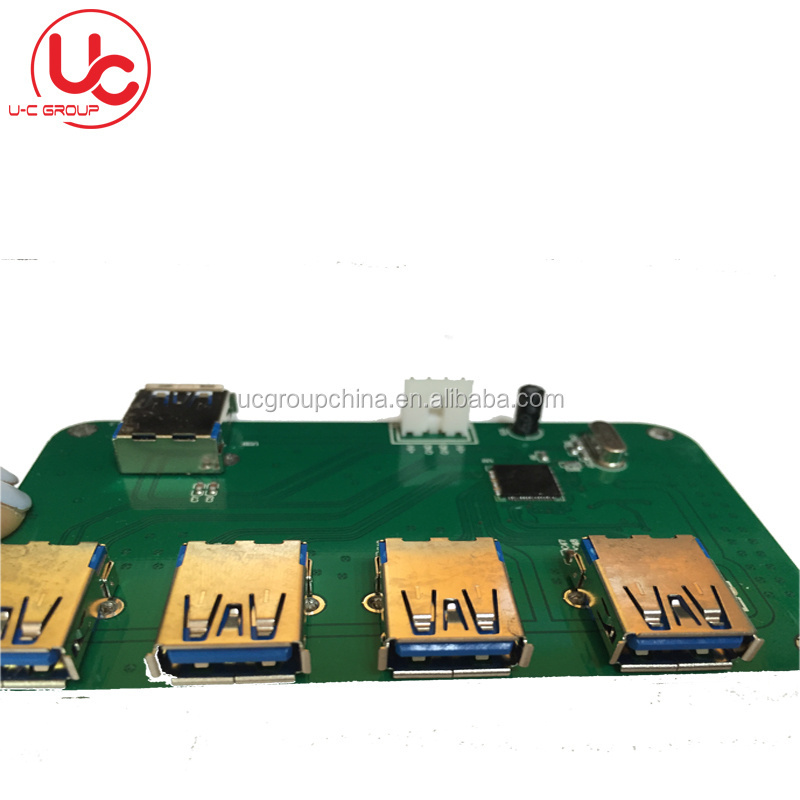 Custom 7 port usb 2.0 data charging hub pcb circuit board