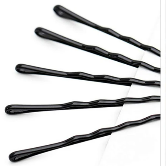 Hot sale simple basic black hairpin 100pcs/pack hair clip set bobby pins for woman