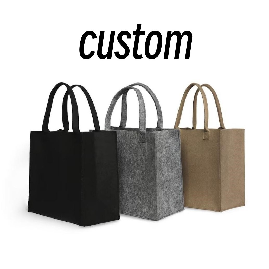 CHENGHE Wholesale New Custom Felt Tote Bag With Customized Logo For Women High Quality Fasion Reusable Shopping Bag