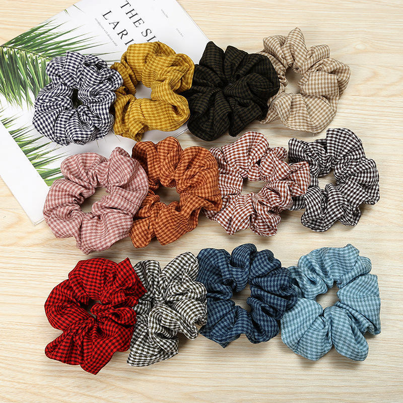 Fashion Women Animal Colors Print Scrunchies Elastic Hair Band Small Dots Chiffon Scrunchies