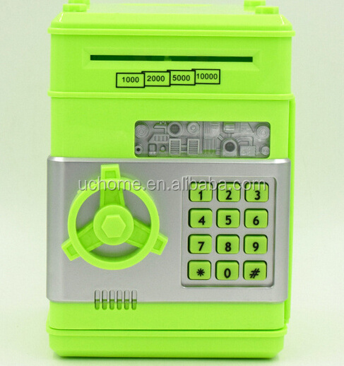 UCHOME Square ABS Plastic ATM Automatic volume of money piggy bank,password Vault piggy bank