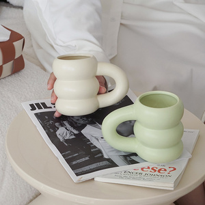 UCHOME Nordic Creative Tire Mug Coffee Ceramic Fat Cute Coffee Cup Couple Simple Thick Handle Mugs High Creative Ceramic Cup