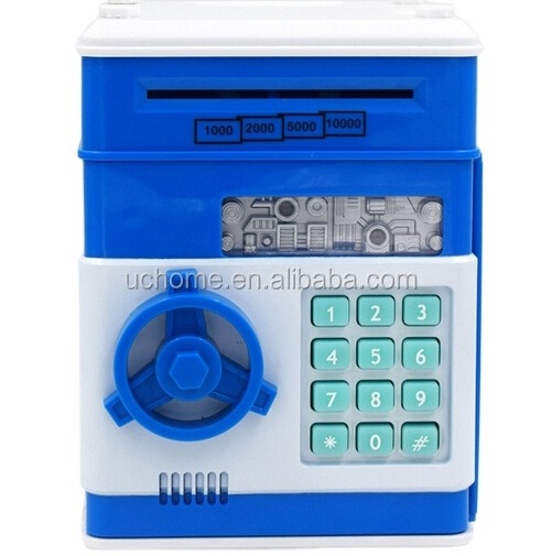 UCHOME Square ABS Plastic ATM Automatic volume of money piggy bank,password Vault piggy bank