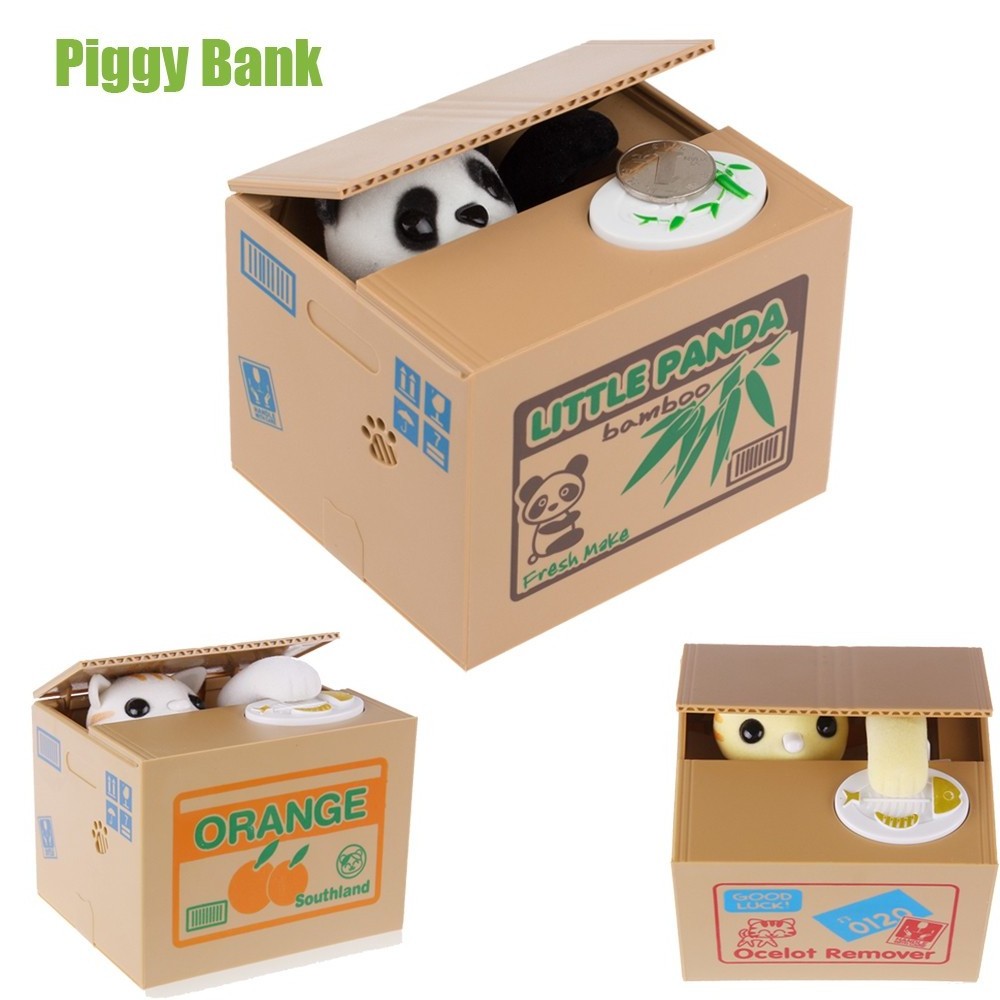 UCHOME new arrival Automated cat steal coin piggy bank / saving money box / coin bank