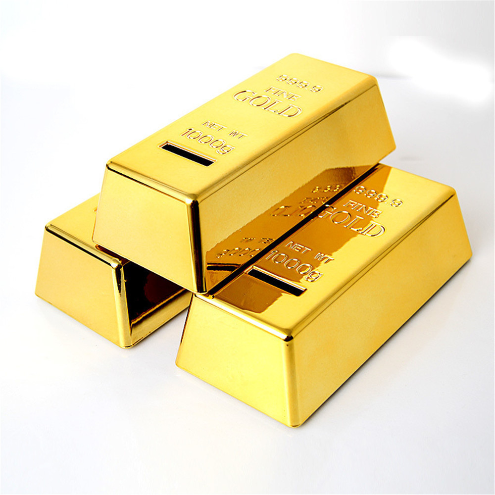 UCHOME Novelty Giant Plastic Gold Bar Money Box Coin Personalized Piggy Bank