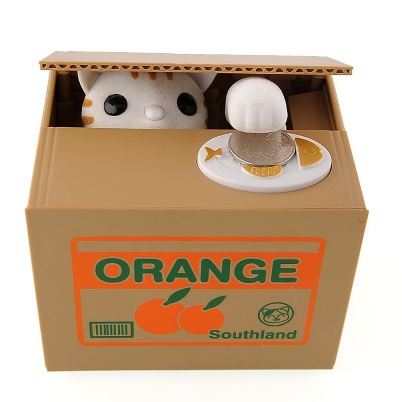 UCHOME new arrival Automated cat steal coin piggy bank / saving money box / coin bank