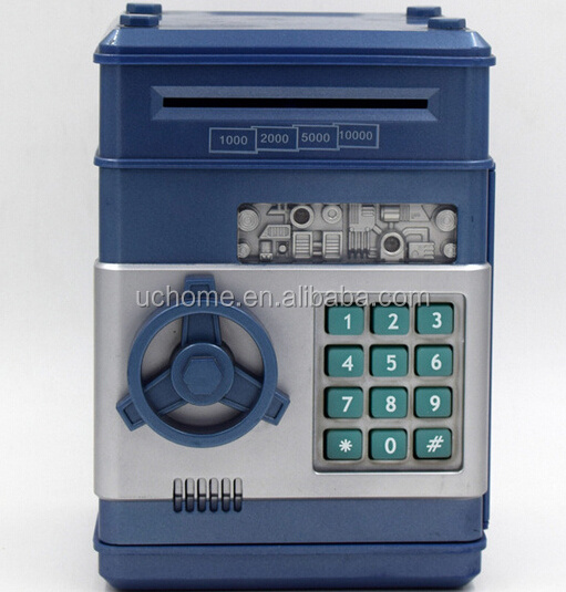 UCHOME Square ABS Plastic ATM Automatic volume of money piggy bank,password Vault piggy bank