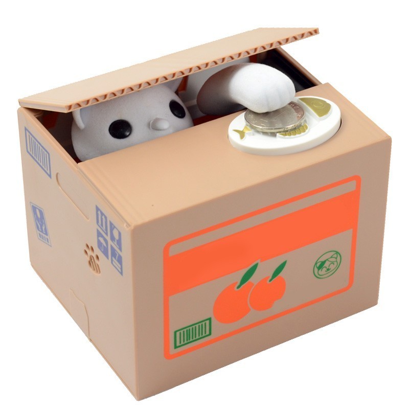 UCHOME new arrival Automated cat steal coin piggy bank / saving money box / coin bank