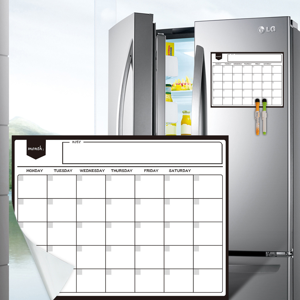 Dry Erase Board For Fridge Magnetic Monthly Calendar Reusable Whiteboard Stickers Dry Erase Sticker