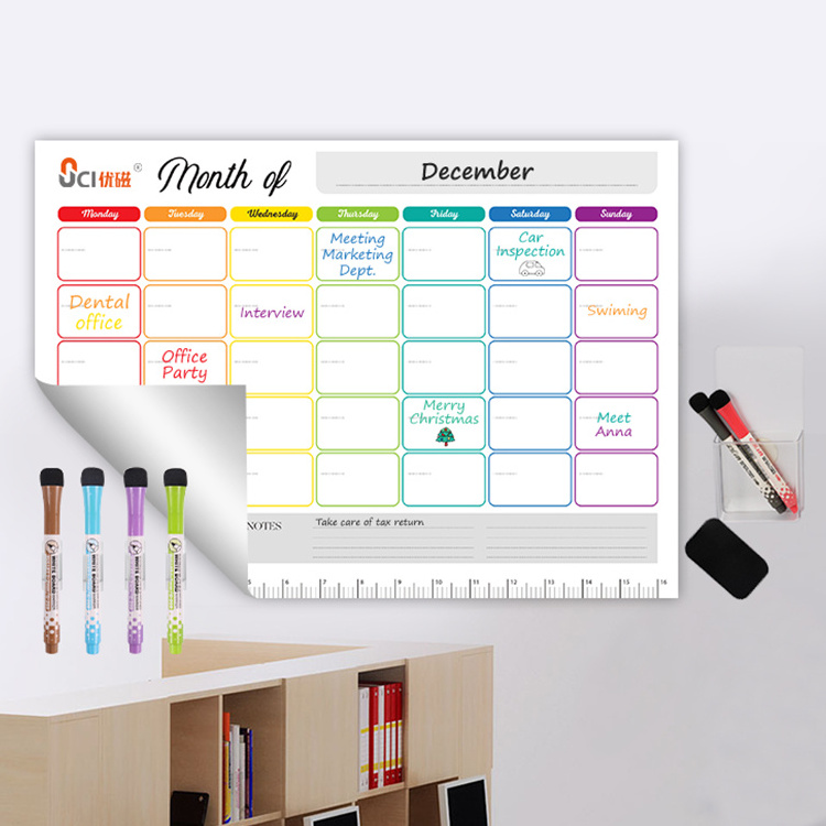 UCI Custom Daily Monthly Calendar Planner Reusable Dry Erase Weekly Meal Planner For Home