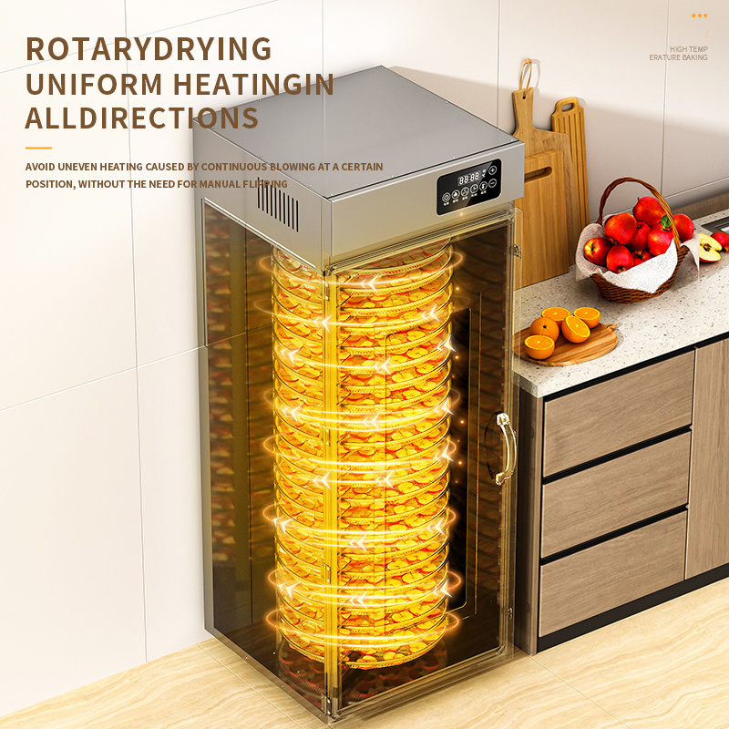 Commercial vegetable stainless steel dehydrator machine food dehydrator professional fruit dryer with rotary 22 trays