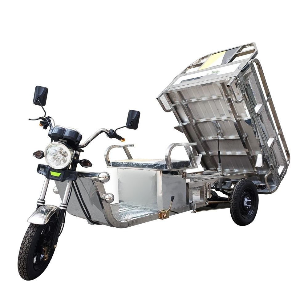 Stainless Steel Frame Electric Tricycle 3 Wheel E Cargo Truck For Maldives Accessories Available