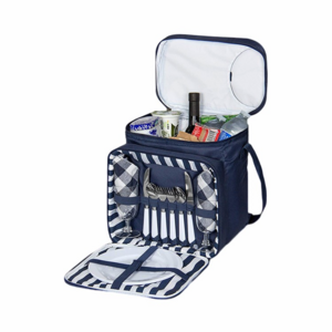 All-in-one Portable Picnic Bag Picnic Basket Tote Picnic Shoulder Bag Set For 2 Persons With Complete Cutlery Set For Camping