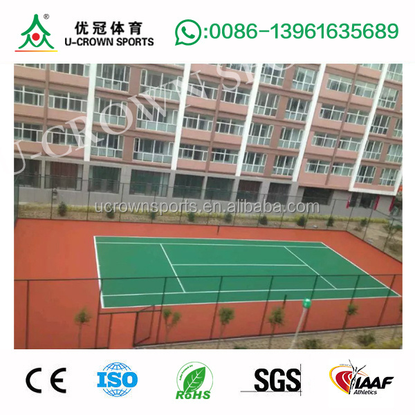 Indoor/outdoor tennis hard court surface with PU/TPU/Acrylic for tennis court floor