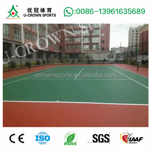 Indoor/outdoor tennis hard court surface with PU/TPU/Acrylic for tennis court floor