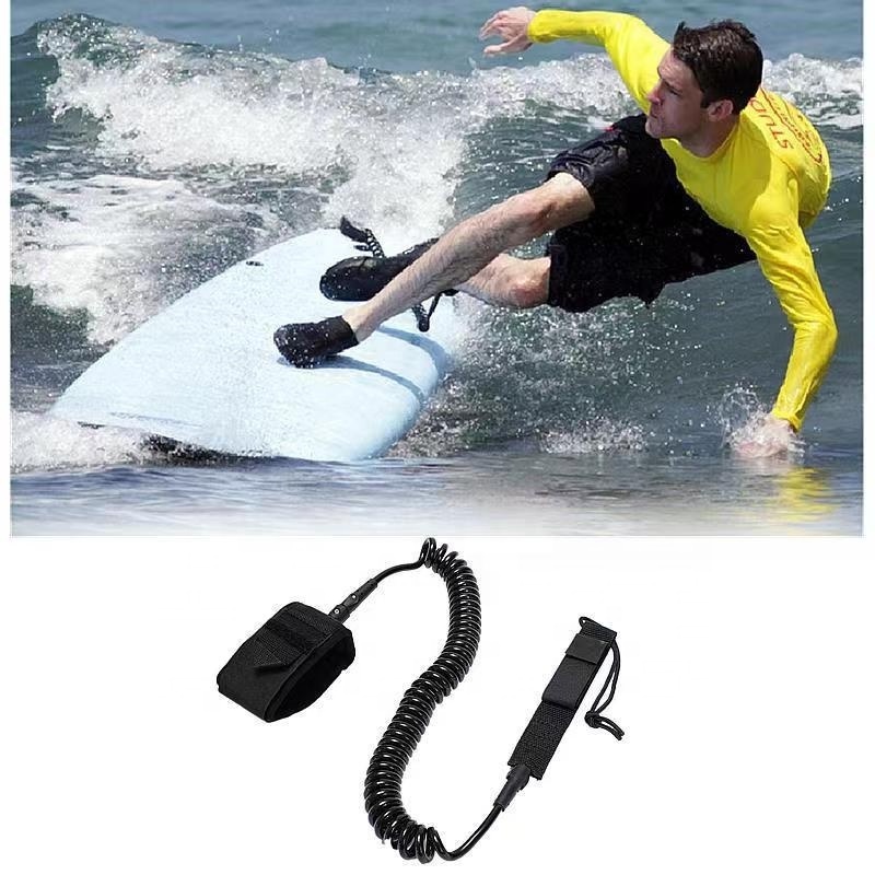 Coiled  Ankle Surf Leash for SUP Board Surfboard, Kite board with 7mm thickness, length customized