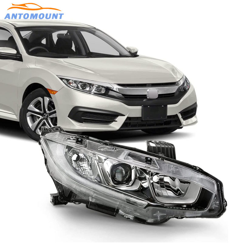 Hot Sale Auto Body Parts Front Head Lamp 33150-TET-H11 33100-TET-H11 Halogen Headlight For Honda Civic 2016 2017 2018 2019