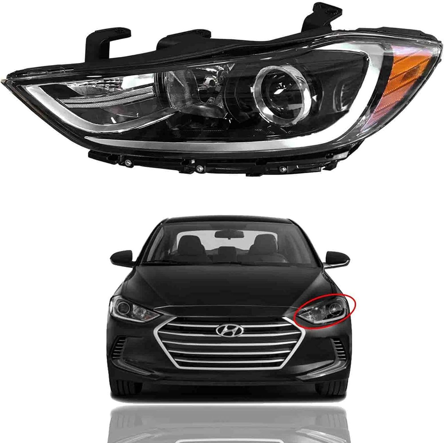 Factory Price 92101-F3000 auto parts car accessories halogen xenon led car head light lamp for Elantra 2016 2017 2018