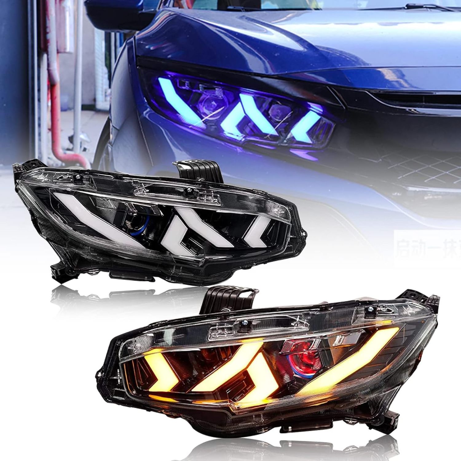 Factory Price auto parts car accessories halogen xenon  Modification Full Led Modified head light lamp for Civic 2016 2017 2020