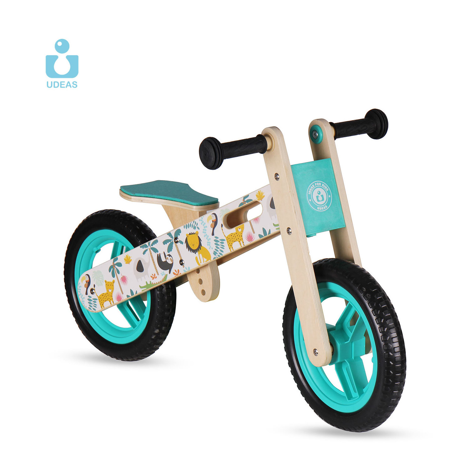 UDEAS Kids walking ride on toy wood 12 inch wooden balance bike with EVA tire