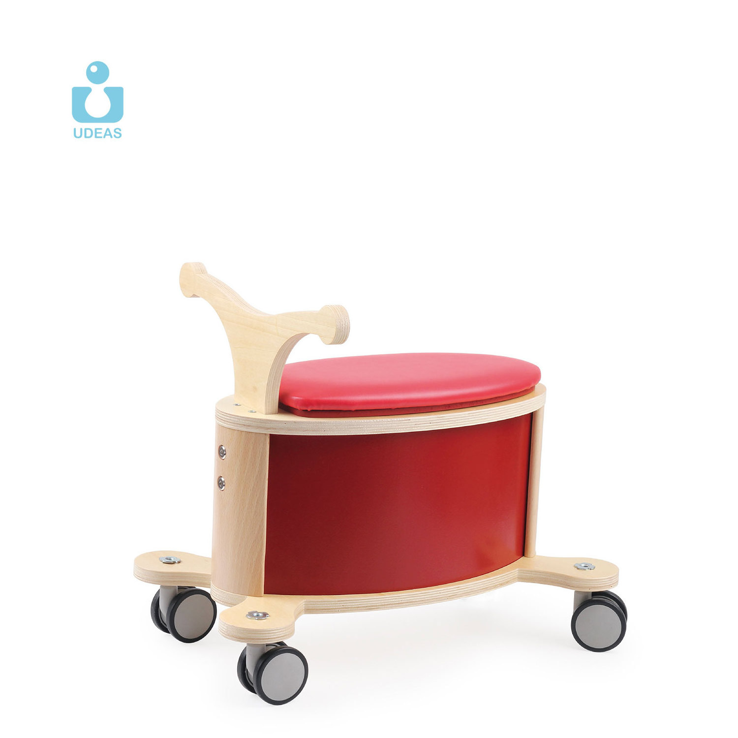 UDEAS Kids 4 Wheels Toddler Ride On Toy Wooden Balance Car Toys Ride-on With Storage Space