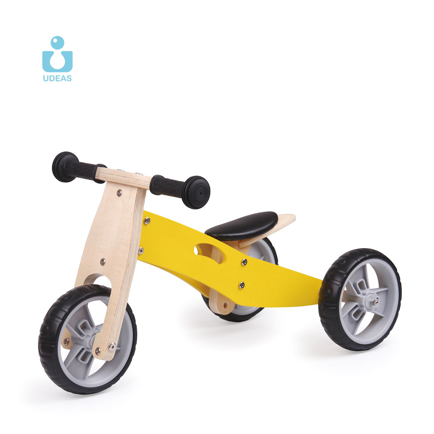 UDEAS 2 in 1 Wooden Balance Bike Kids Bicycle Cool Motor Bike Ride On Toy Car without Pedal