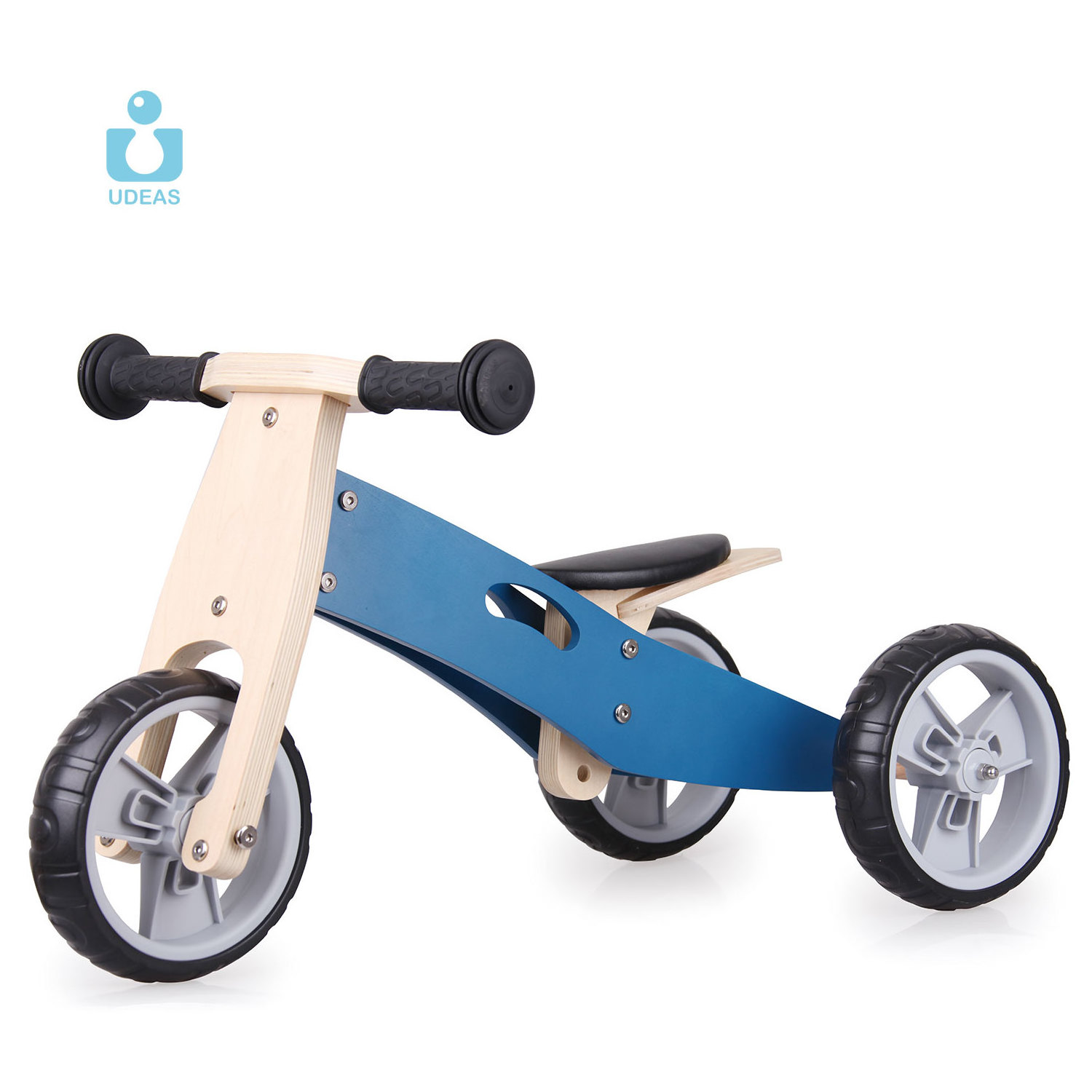 UDEAS 2 in 1 Wooden Balance Bike Kids Bicycle Cool Motor Bike Ride On Toy Car without Pedal