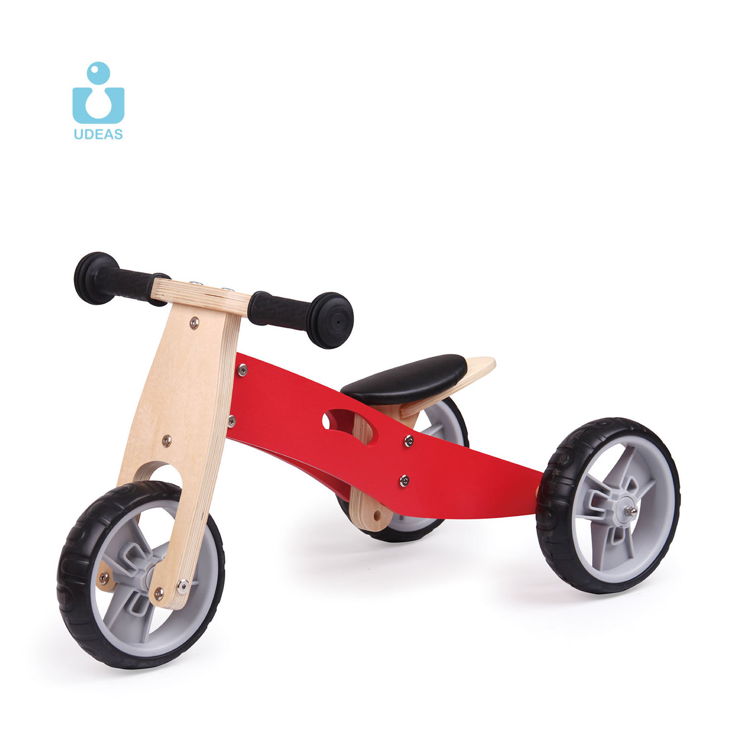 UDEAS 2 in 1 Wooden Balance Bike Kids Bicycle Cool Motor Bike Ride On Toy Car without Pedal