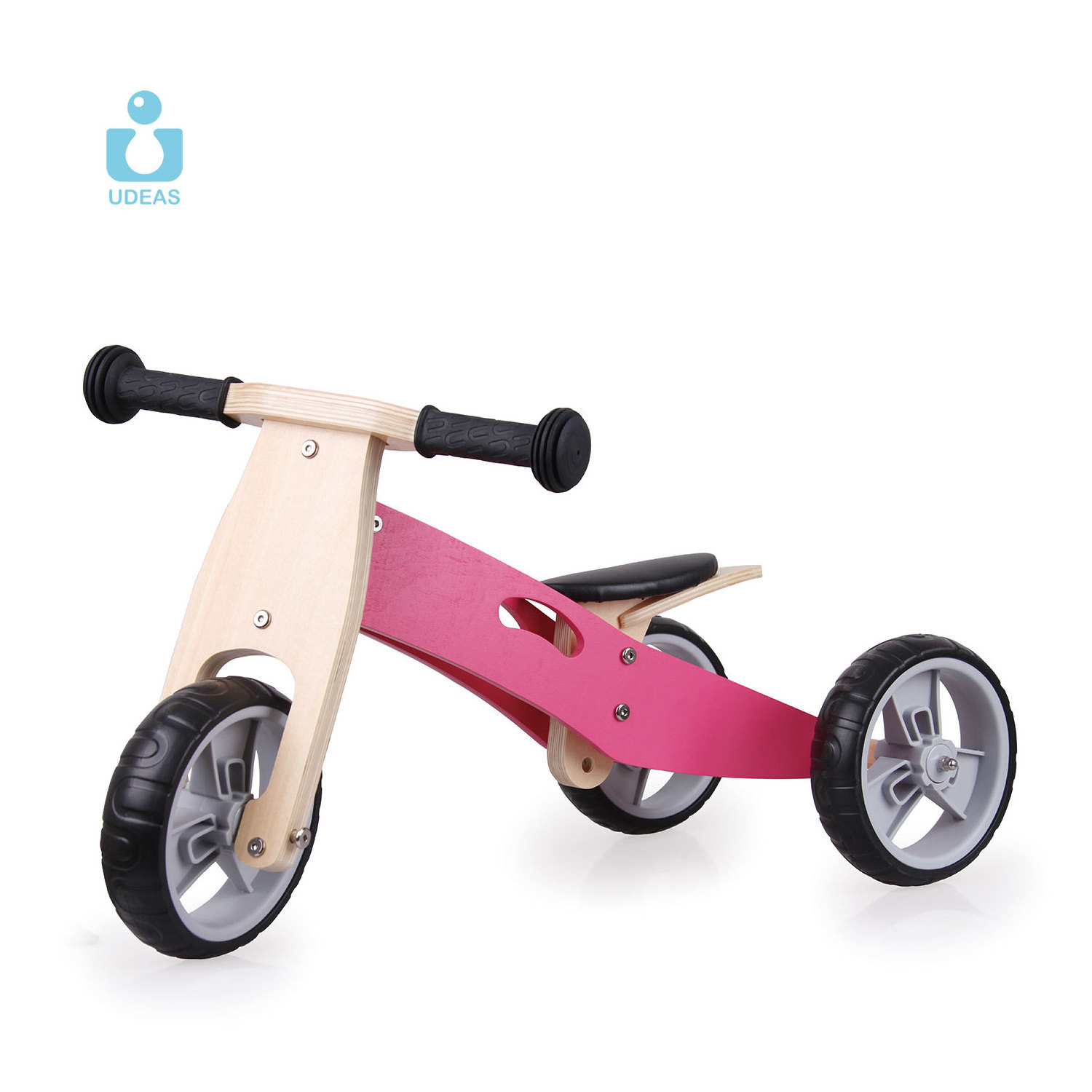 UDEAS 2 in 1 Wooden Balance Bike Kids Bicycle Cool Motor Bike Ride On Toy Car without Pedal