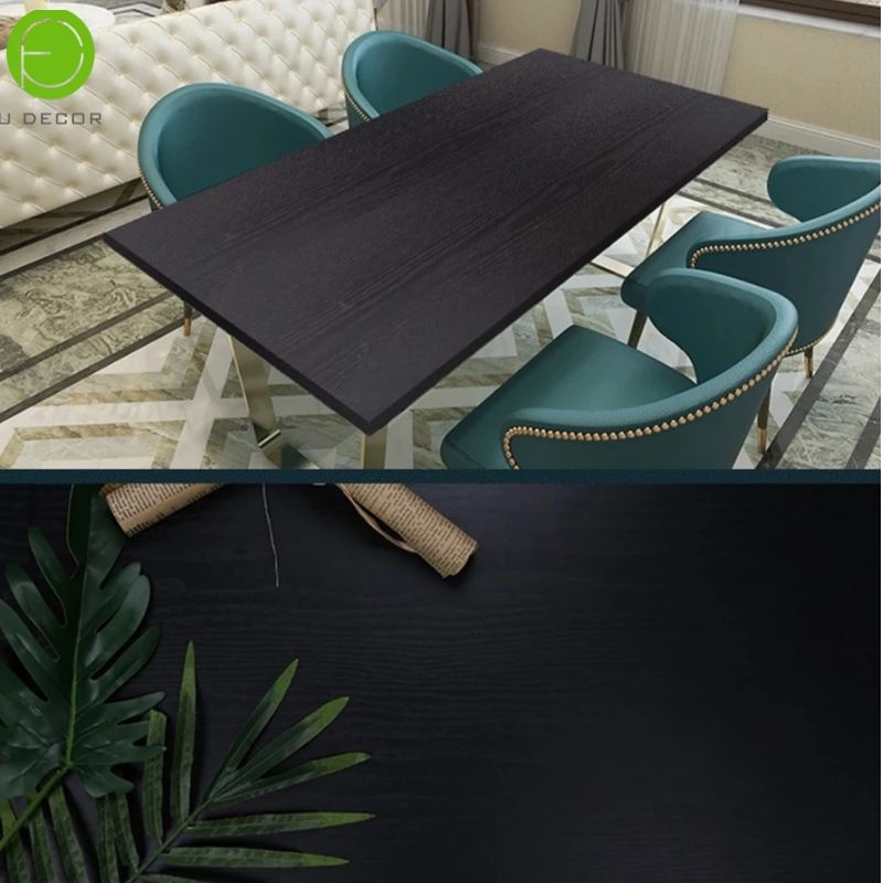 Black Wood 3d Wallpaper Furniture Kitchen Self Adhesive Removable Grain Vinyl Film Peel And Stick Wallpaper