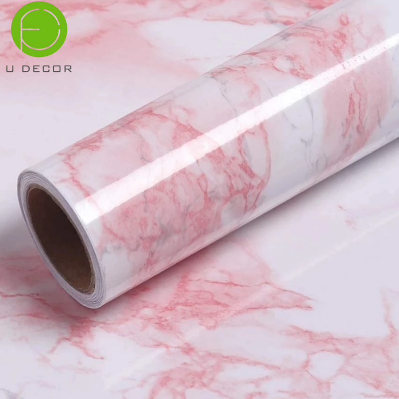 Waterproof Self Adhesive Wall Paper Rolls Cheap Pvc 3D Red Marble Wallpaper