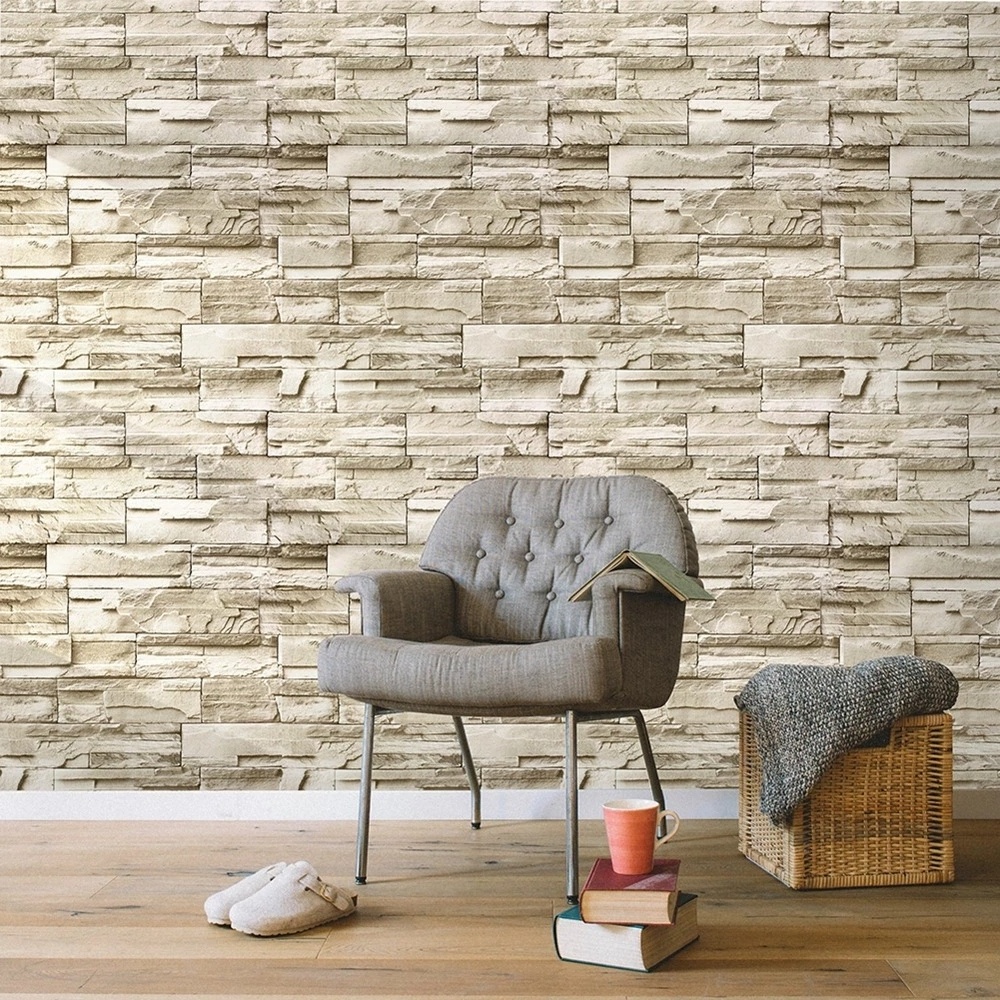 Stone Peel And Stick Wallpaper Faux Brick Vinyl Adhesive 3D Wallpaper For Walls Home Decoration Sticker