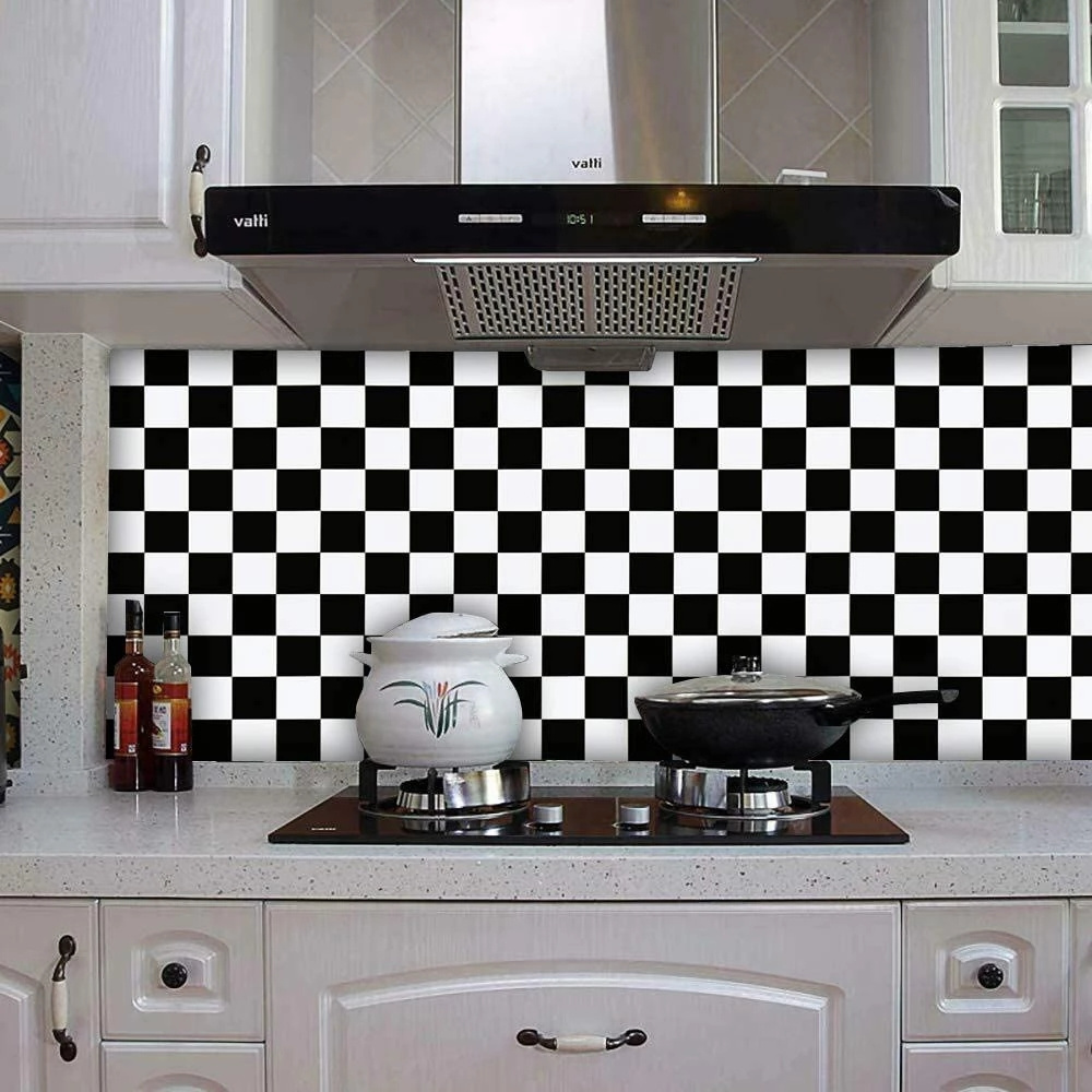 Black And White Checkered Contact Paper Decorative Self Adhesive Wallpaper Removable Peel And Stick Wallpaper For Kitchen Decor