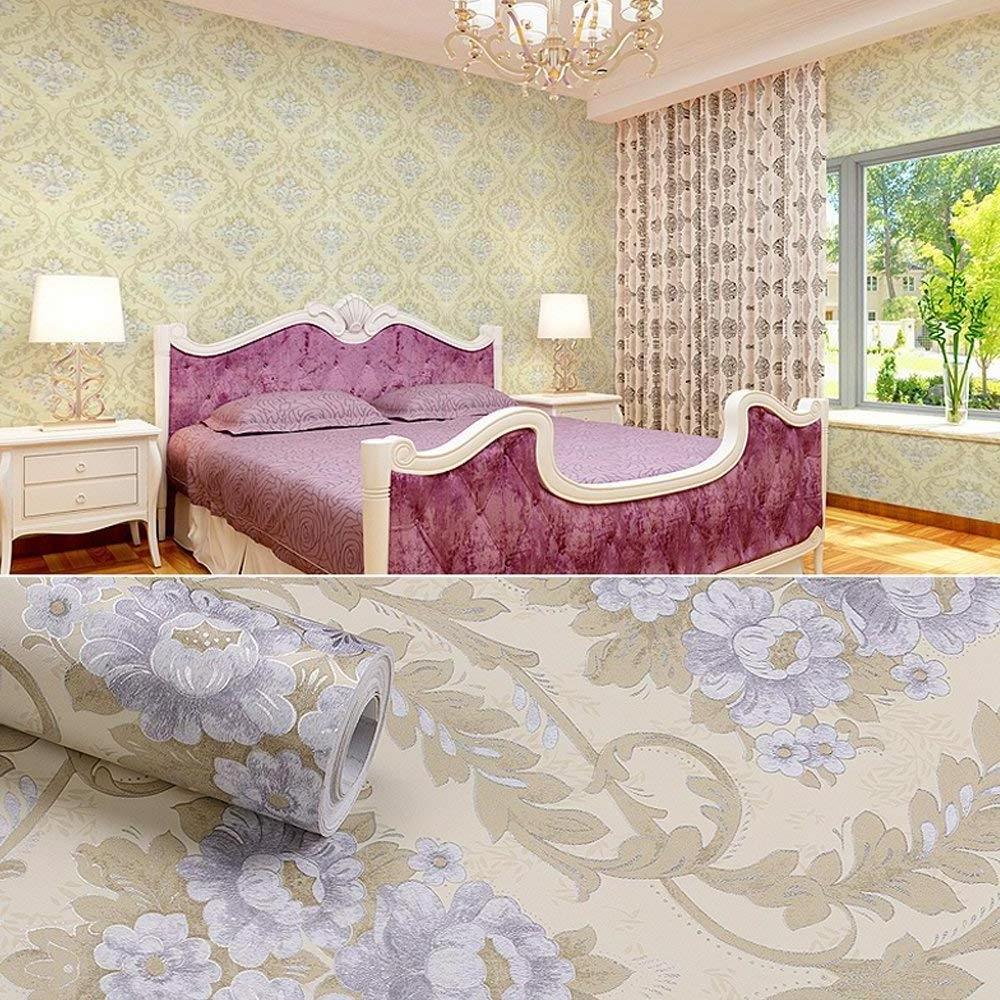 Germany Environmental Friendly Traditional Style Household Damask Print Self Adhesive Wallpapers