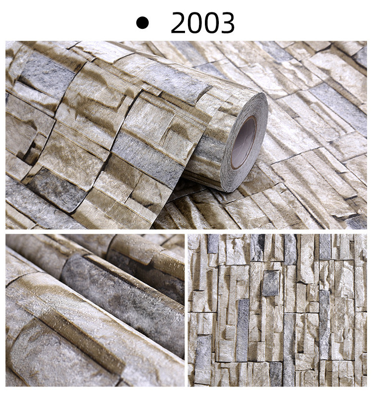 UDK 122cm Industrial Style 3D Brick Pattern Self Adhesive PVC Wallpaper