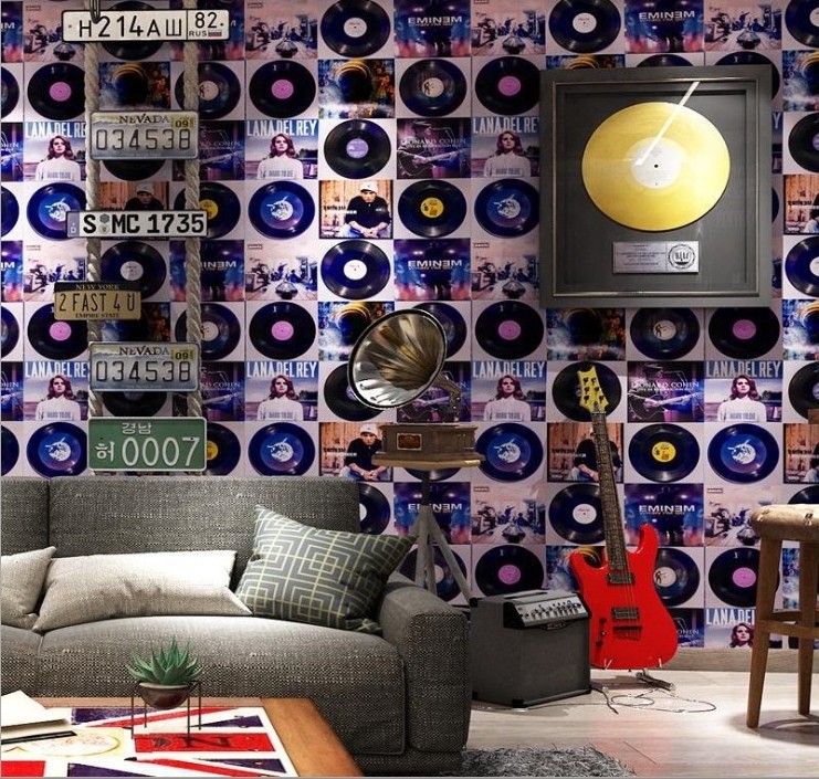 Modern music design wallpaper 3d wall murals for young people wallpaperswall coating wall paper rolls