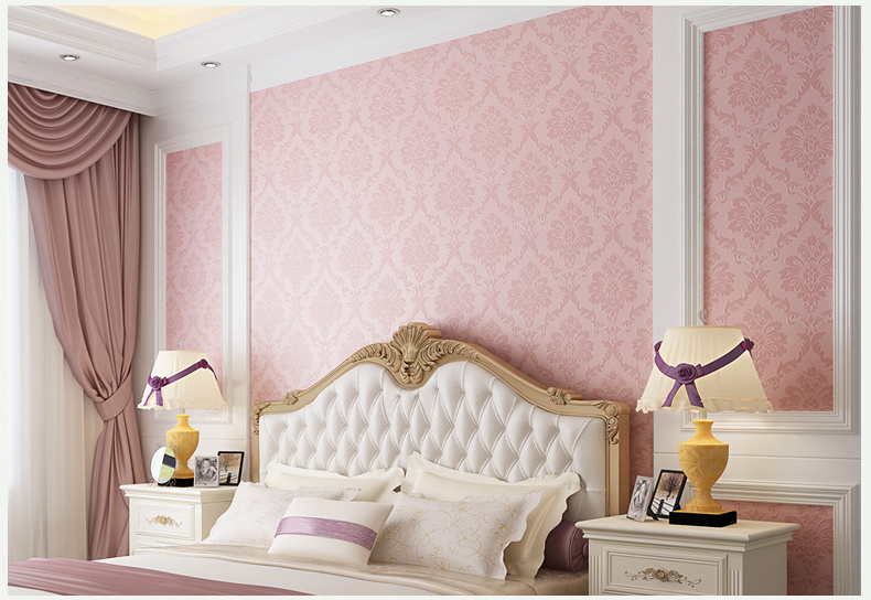 UDK Girls Room Pink Wallpaper Self Adhesive PVC Wallpaper for Walls Vinyl Waterproof Wallpapers