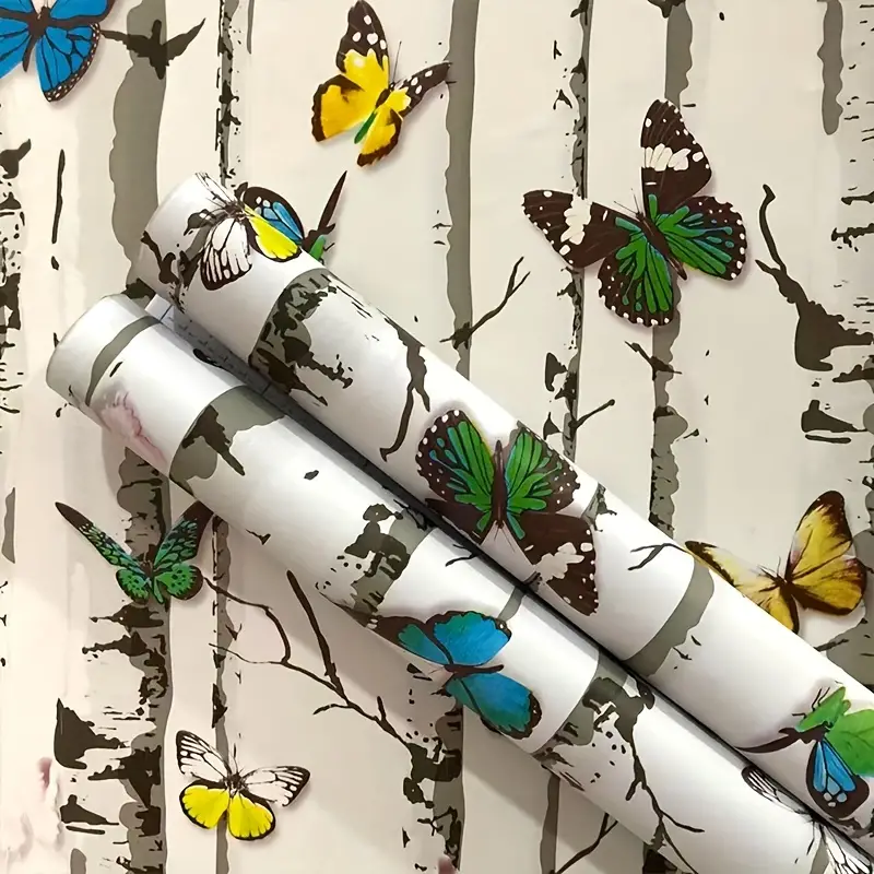 UDK PVC eco-friendly Butterfly Stripe Peel & Stick Wall Sticker wallpaper for Kid Room Wall Decoration