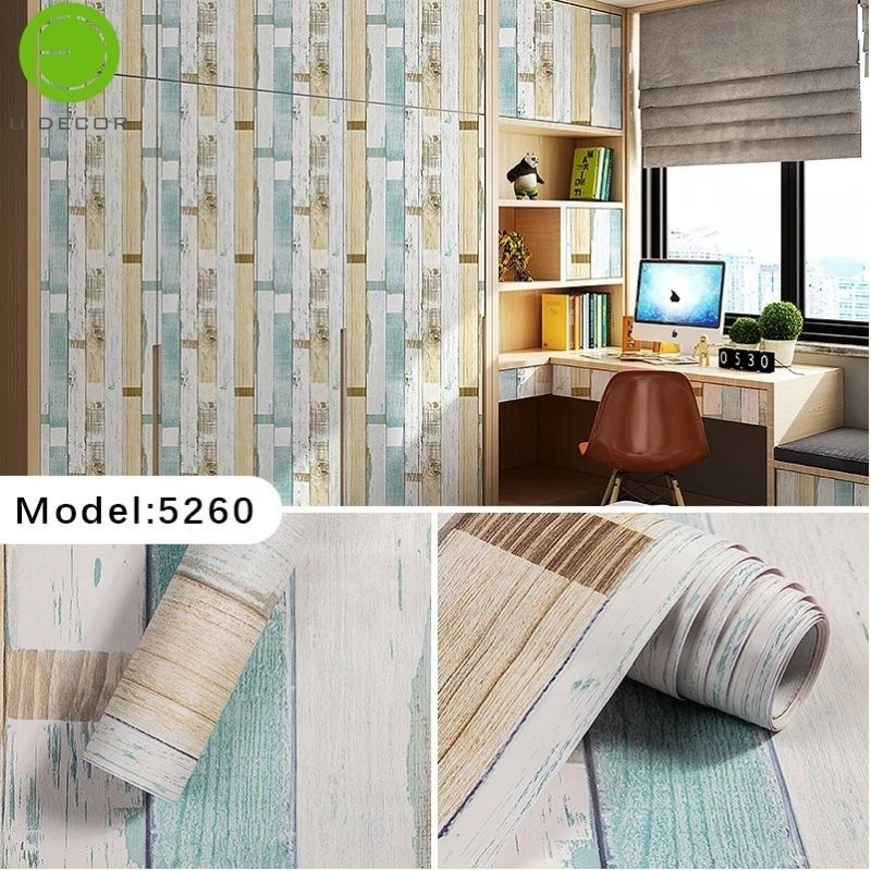 UDK new arrival of wooden Wallpaper Vinyl vinyl decorative stickers for furniture and stair wall sticker